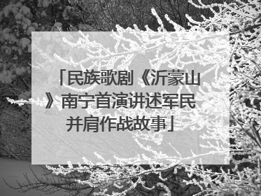 民族歌剧《沂蒙山》南宁首演讲述军民并肩作战故事
