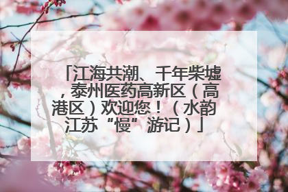 江海共潮、千年柴墟，泰州医药高新区（高港区）欢迎您！（水韵江苏“慢”游记）
