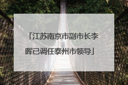 江苏南京市副市长李晖已调任泰州市领导