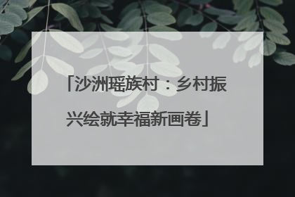 沙洲瑶族村：乡村振兴绘就幸福新画卷