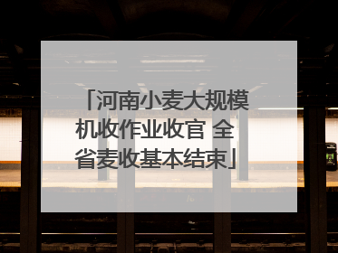 河南小麦大规模机收作业收官 全省麦收基本结束