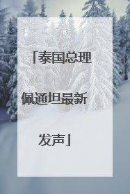 泰国总理佩通坦最新发声
