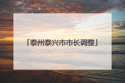 泰州泰兴市市长调整