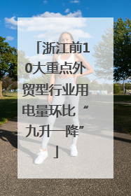 浙江前10大重点外贸型行业用电量环比“九升一降”
