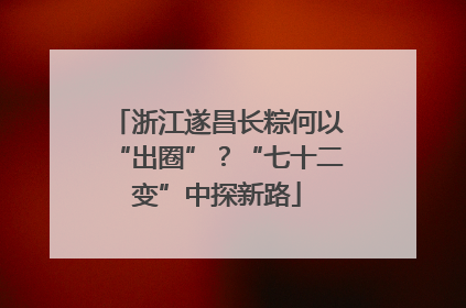 浙江遂昌长粽何以“出圈”？“七十二变”中探新路