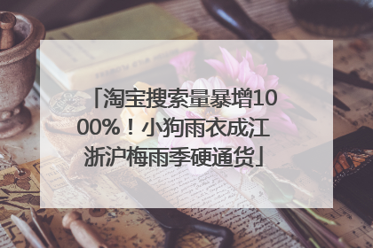 淘宝搜索量暴增1000%！小狗雨衣成江浙沪梅雨季硬通货