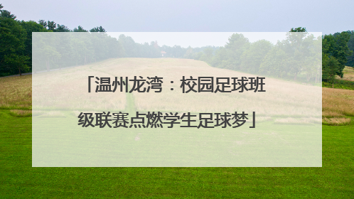 温州龙湾：校园足球班级联赛点燃学生足球梦