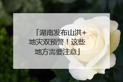 湖南发布山洪+地灾双预警！这些地方需要注意