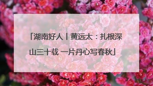 湖南好人丨黄远太：扎根深山三十载 一片丹心写春秋