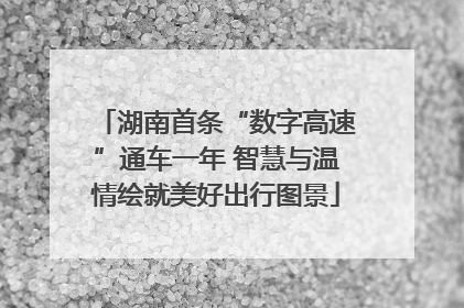 湖南首条“数字高速”通车一年 智慧与温情绘就美好出行图景