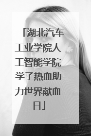 湖北汽车工业学院人工智能学院学子热血助力世界献血日