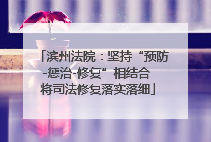 滨州法院：坚持“预防-惩治-修复”相结合 将司法修复落实落细