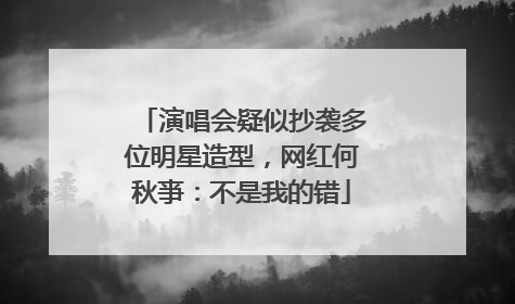 演唱会疑似抄袭多位明星造型，网红何秋亊：不是我的错