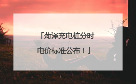 菏泽充电桩分时电价标准公布！