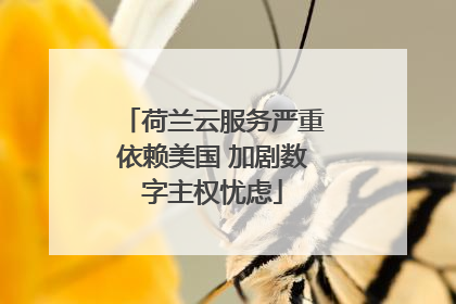 荷兰云服务严重依赖美国 加剧数字主权忧虑