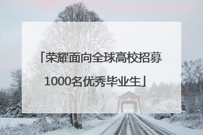 荣耀面向全球高校招募1000名优秀毕业生