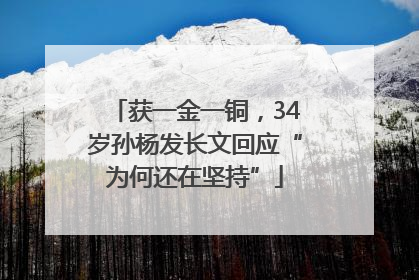 获一金一铜，34岁孙杨发长文回应“为何还在坚持”