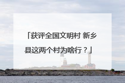 获评全国文明村 新乡县这两个村为啥行？