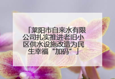 莱阳市自来水有限公司扎实推进老旧小区供水设施改造为民生幸福“加码”