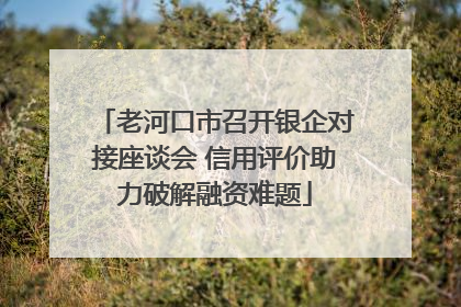 老河口市召开银企对接座谈会 信用评价助力破解融资难题