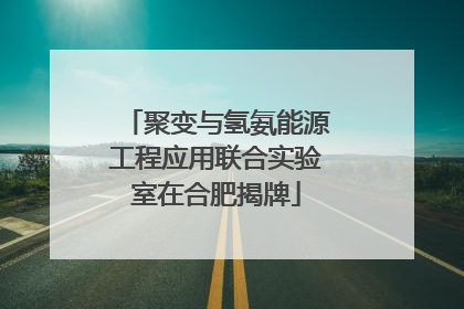 聚变与氢氨能源工程应用联合实验室在合肥揭牌