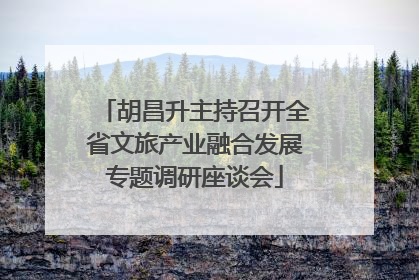 胡昌升主持召开全省文旅产业融合发展专题调研座谈会