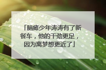 脑瘫少年涛涛有了新餐车，他的干劲更足，因为离梦想更近了