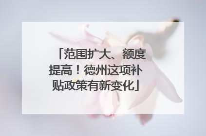 范围扩大、额度提高！德州这项补贴政策有新变化