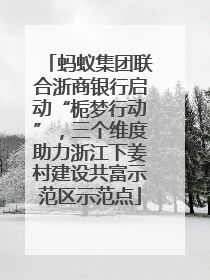 蚂蚁集团联合浙商银行启动“栀梦行动”，三个维度助力浙江下姜村建设共富示范区示范点