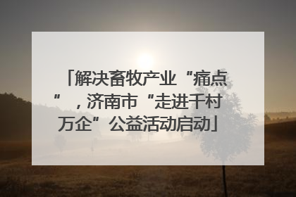 解决畜牧产业“痛点”，济南市“走进千村万企”公益活动启动