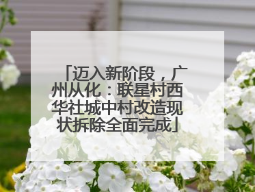 迈入新阶段，广州从化：联星村西华社城中村改造现状拆除全面完成