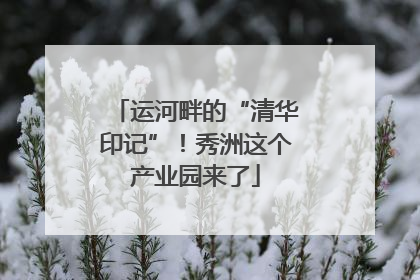 运河畔的“清华印记”！秀洲这个产业园来了