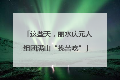 这些天，丽水庆元人组团满山“找苦吃”