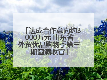 达成合作意向约3000万元 山东省外贸优品购物季第三期圆满收官