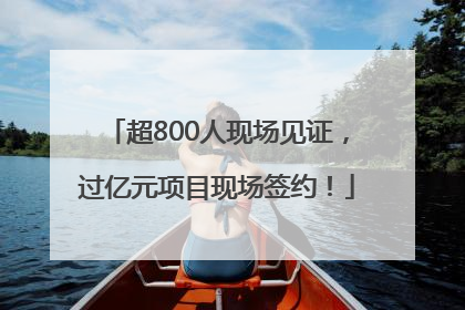 超800人现场见证，过亿元项目现场签约！