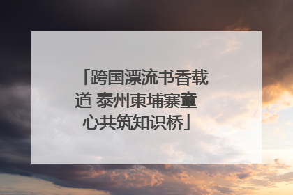 跨国漂流书香载道 泰州柬埔寨童心共筑知识桥