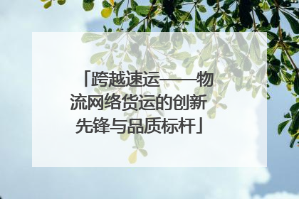 跨越速运——物流网络货运的创新先锋与品质标杆