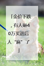 金价下跌，有人砸40万买进后人“麻”了