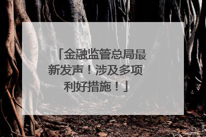 金融监管总局最新发声！涉及多项利好措施！