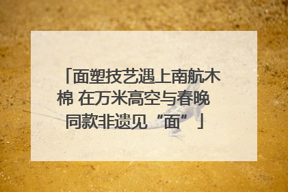 面塑技艺遇上南航木棉 在万米高空与春晚同款非遗见“面”