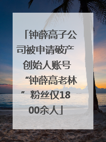 钟薛高子公司被申请破产 创始人账号“钟薛高老林”粉丝仅1800余人