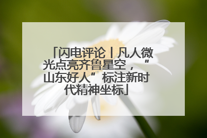 闪电评论丨凡人微光点亮齐鲁星空，“山东好人”标注新时代精神坐标
