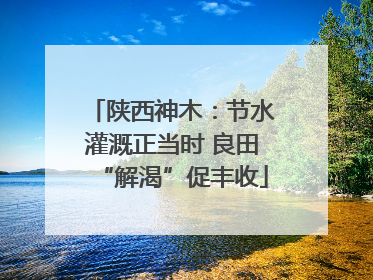 陕西神木：节水灌溉正当时 良田“解渴”促丰收