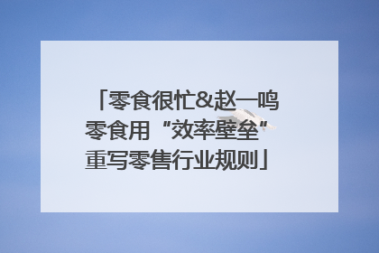零食很忙&赵一鸣零食用“效率壁垒”重写零售行业规则