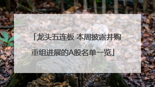 龙头五连板 本周披露并购重组进展的A股名单一览