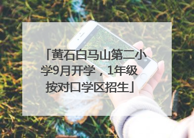 黄石白马山第二小学9月开学，1年级按对口学区招生
