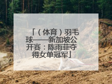 （体育）羽毛球——新加坡公开赛：陈雨菲夺得女单冠军