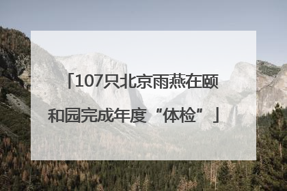 107只北京雨燕在颐和园完成年度“体检”