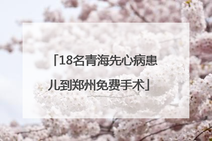 18名青海先心病患儿到郑州免费手术