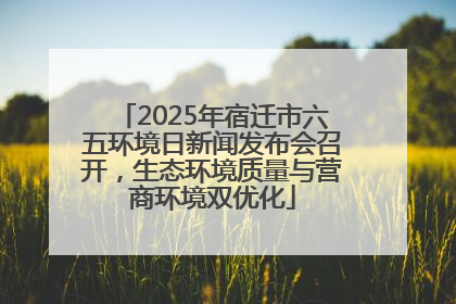 2025年宿迁市六五环境日新闻发布会召开，生态环境质量与营商环境双优化